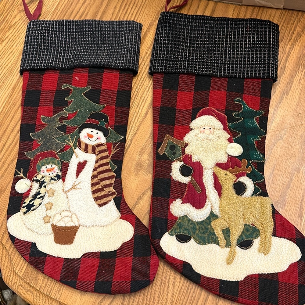 2 Plaid Christmas Stockings